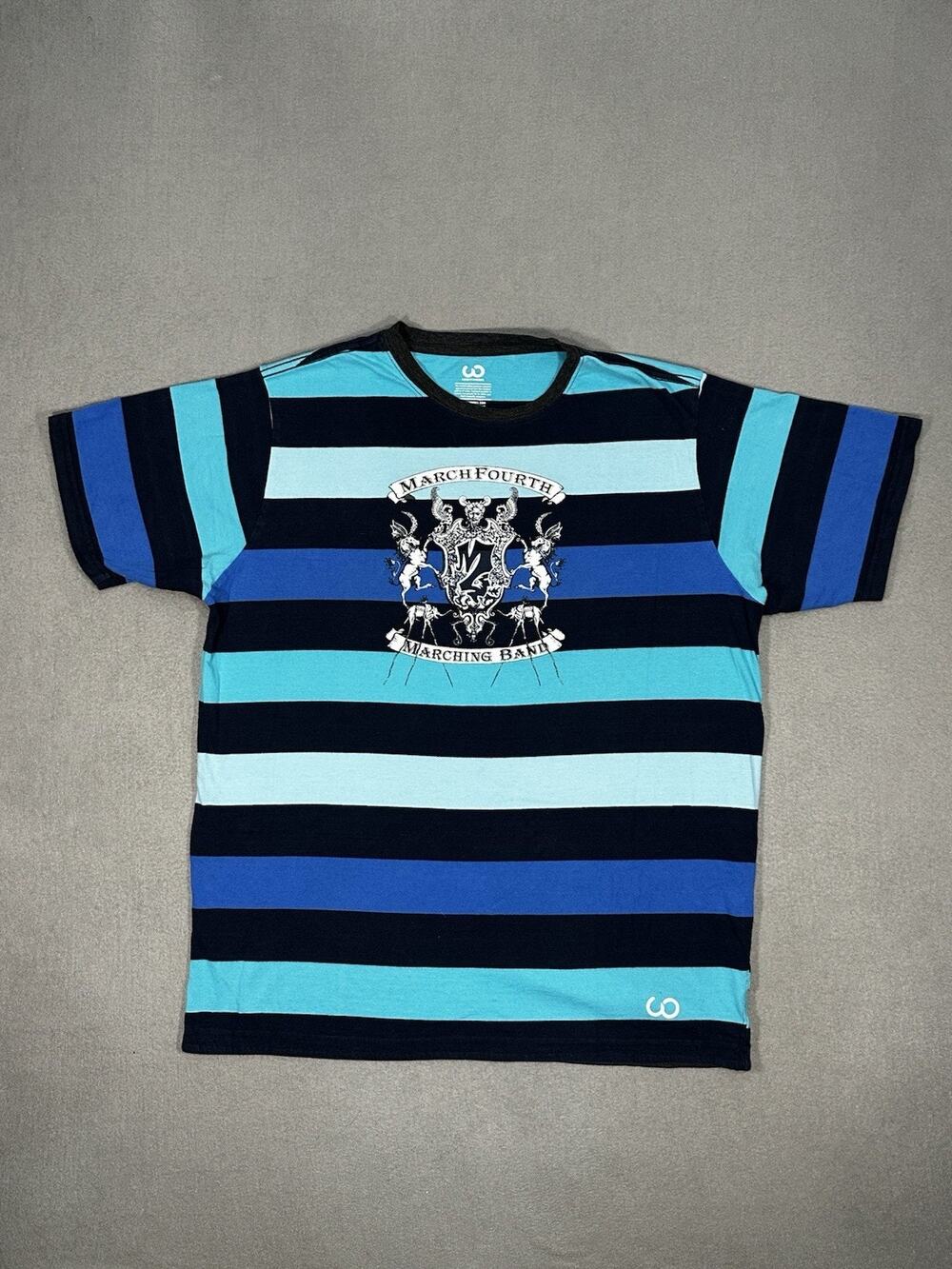 Looptworks Mens XL MarchFourth Marching Band Striped Graphic T Shirt